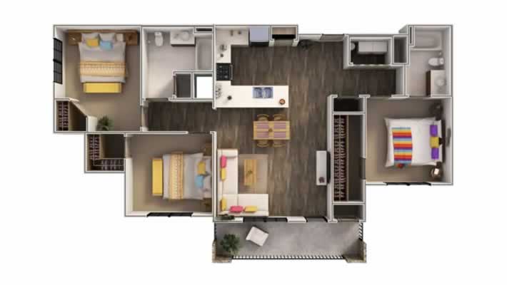 C - Three Bedroom / Two Bath*